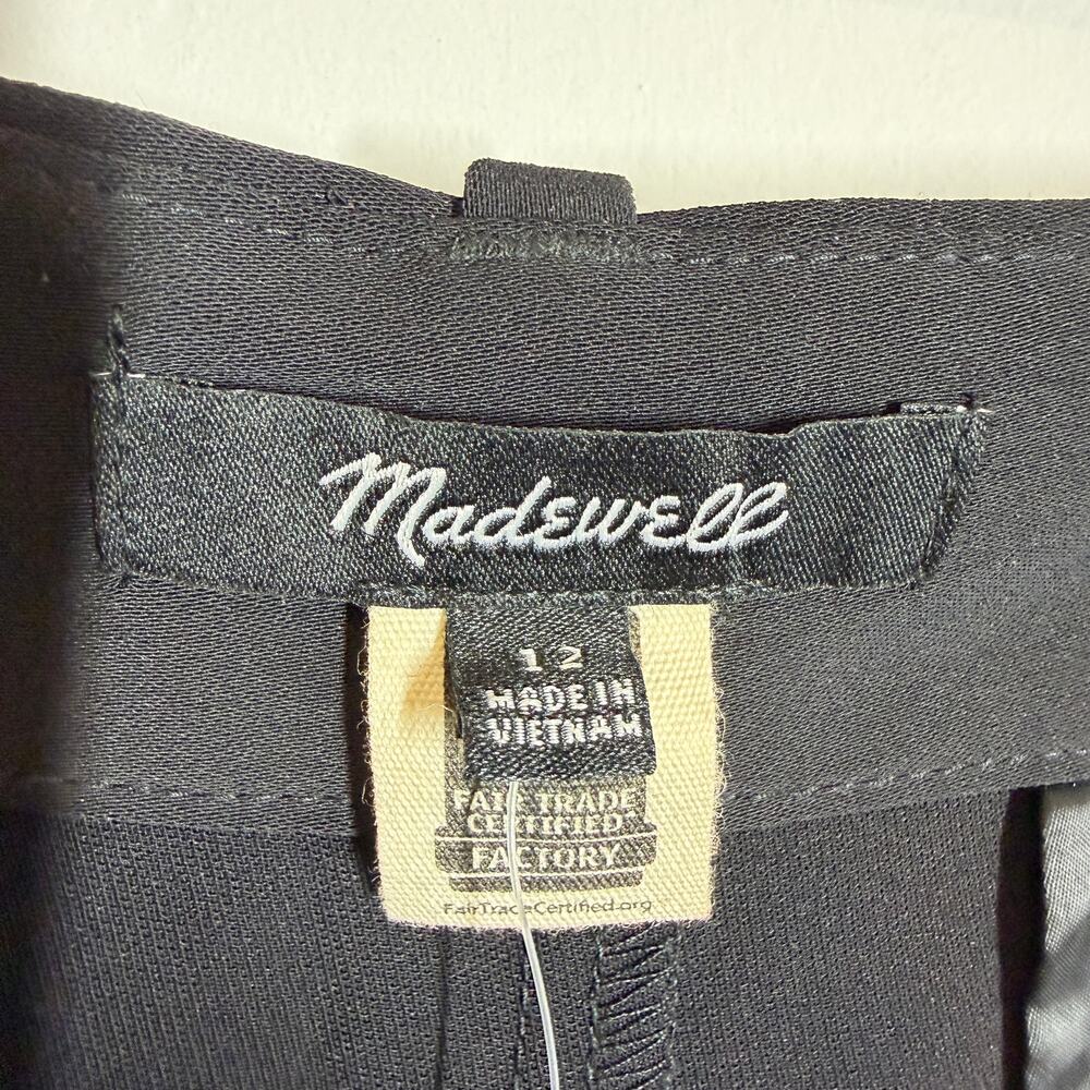 NWT Madewell Easy Pleated Trouser Shorts in Crepe Jet Black Size 12 - Picture 8 of 12